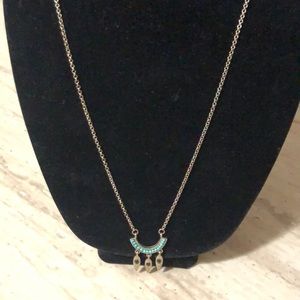 Turquoise color W/ silver tone metal Necklace